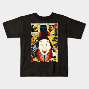 Japanese Art Kabuki Theater Actor Kids T-Shirt